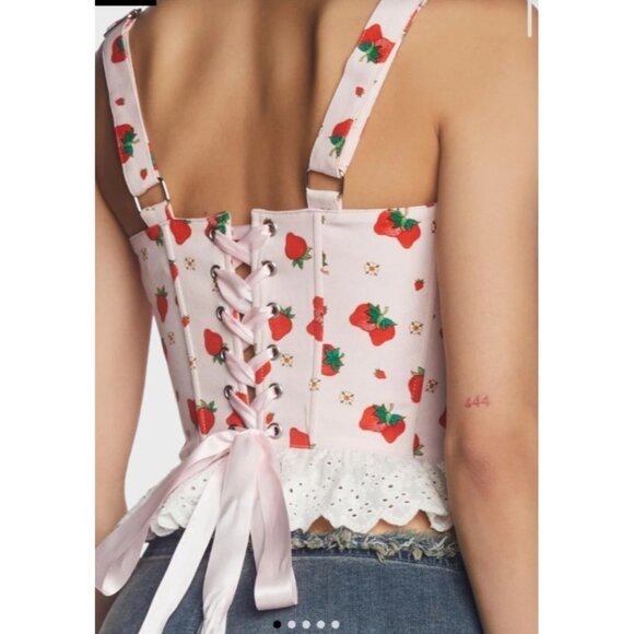Dolls Kill X Strawberry Shortcake Meadow Greeting Corset Top M - Picture 5 of 9